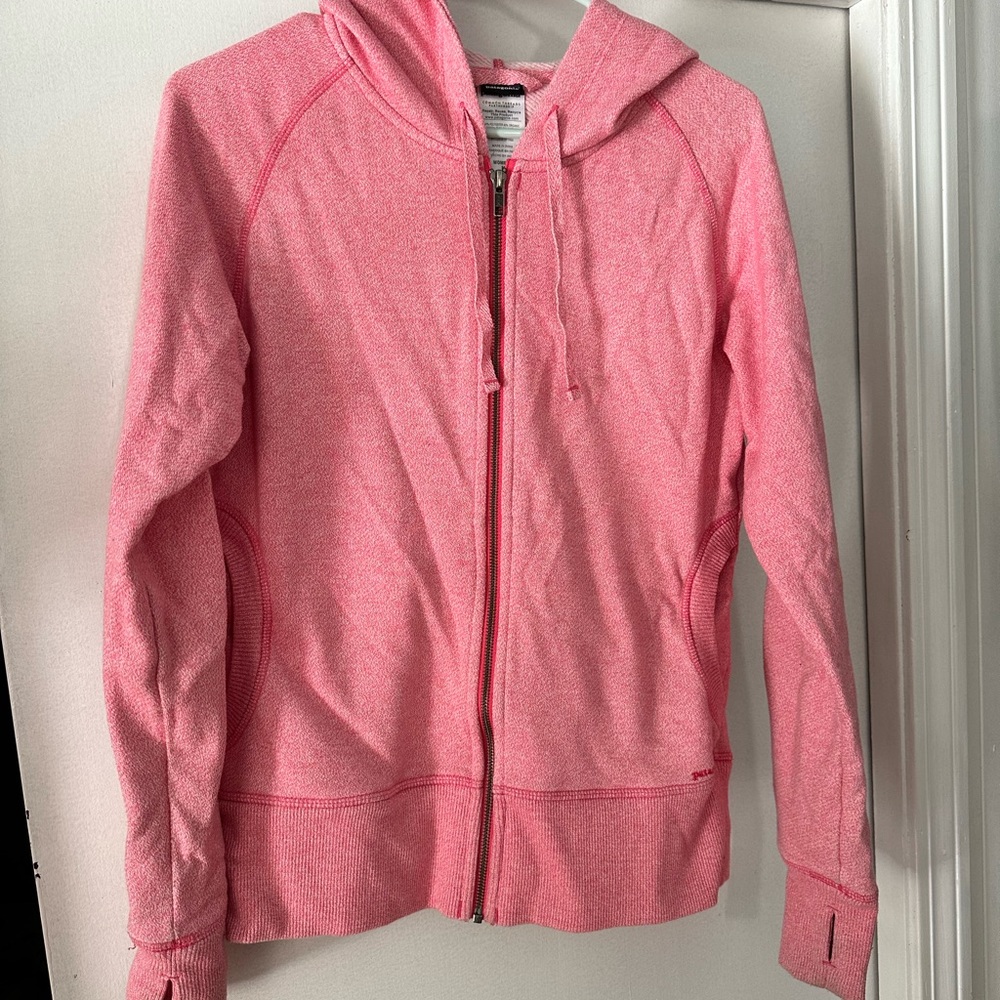 Patagonia x Common Threads Pink Hoodie Zip Up Sweatshirt, Size M, Thumb Holes